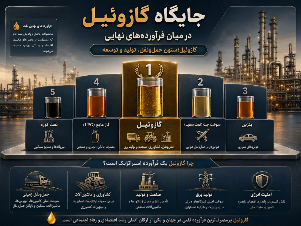 جایگاه گازوئیل در میان فرآورده‌های نهایی